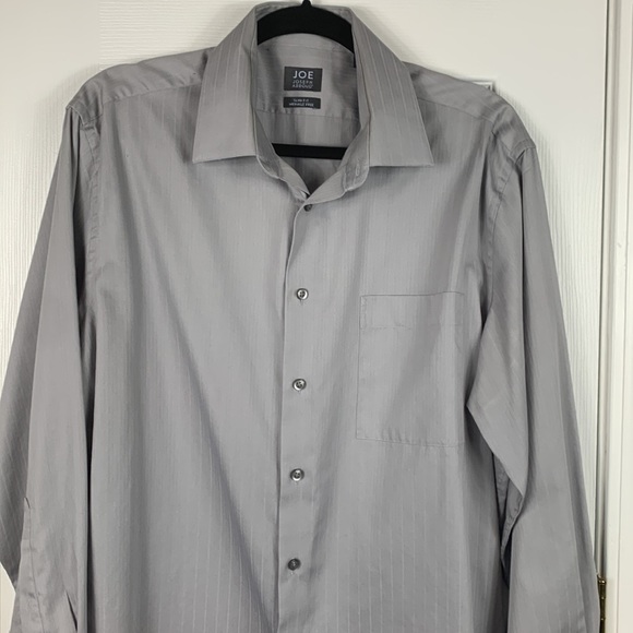 Joseph Abboud grey long sleeved dress shirt 16.5, 32/33, slim fit wrinkle free - Picture 2 of 7